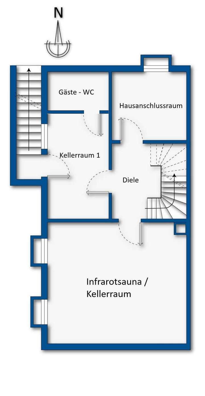 Grundrissskizze Kellergeschoss
