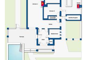Wohnen im Grünen: Gepflegter Bungalow mit Pool, Kamin & sonnigem Garten in Berlin-Köpenick – Die vollständige Adresse der Immobilie erhältst du vom Anbieter., 12555 Köpenick, Berlin – Vorschaubild 10