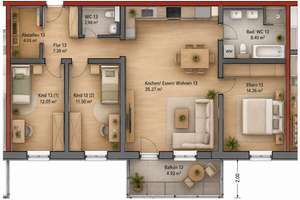Raum für Leben! Stilvolle 4-Zimmer-Neubauwohnung mit durchdachtem Grundriss und Süd-Südost-Balkon – Kufsteiner Straße 62, 83064 Raubling – Vorschaubild 14