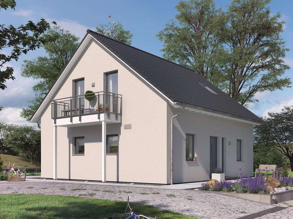 Straßenansicht mit Balkon Somm