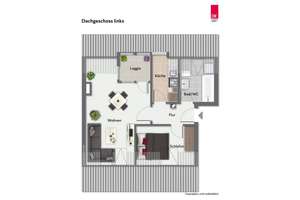 Sofort bezugsfrei! 2-Raum-Apartment im DG mit Loggia, EBK und Wanne in perfekter Wohnlage! – Die vollständige Adresse der Immobilie erhältst du vom Anbieter., 1279 Tolkewitz/Seidnitz-Nord, Dresden – Vorschaubild 2