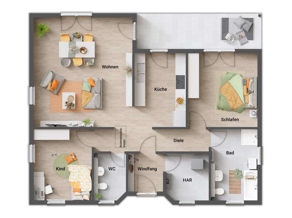 Grundrissbeispiel SW Gäste-WC