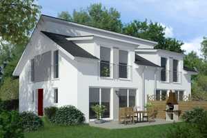 Moderne Doppelhaushälfte KfW55 inklusiv großer Garage und voll unterkellert. Raumaufteilung planbar – Düren (Kreis) – Vorschaubild 1