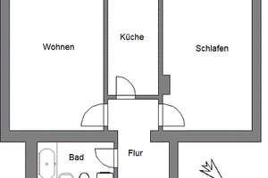 Zentrale wohnen - helle 2-Raum Wohnung  – Friedrichstraße 28, 1067 Friedrichstadt, Dresden – Vorschaubild 4