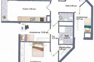 Lichtüberflutete  4-Zimmer-Wohnung über den Dächern von München – Max-Kolmsperger Str. 19, 81735 Neuperlach, München – Vorschaubild 2
