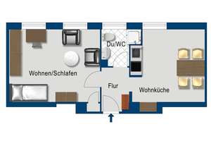 Gemütliche 1-Zimmer-Wohnung mit großem separatem Schlafzimmer Nachmieter gesucht – Jostenstr. 10, 40599 Reisholz, Düsseldorf – Vorschaubild 9