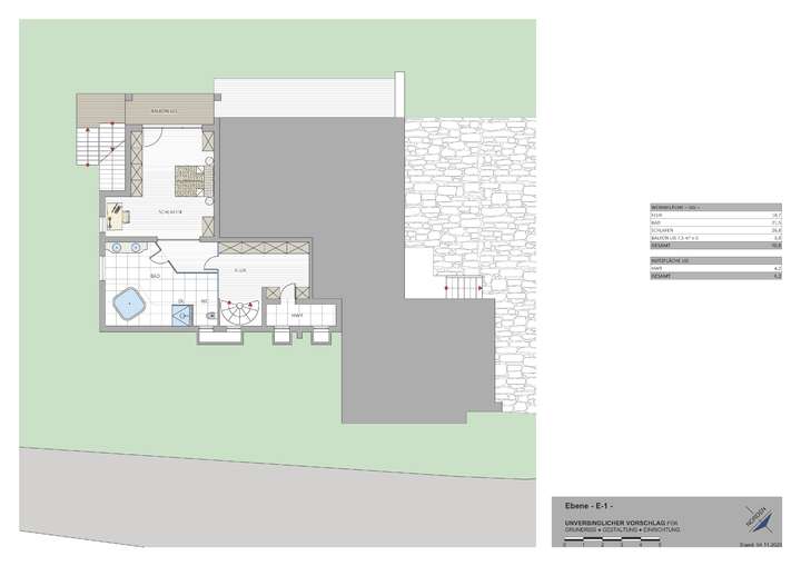 Grundriss - Ebene E-1 -
