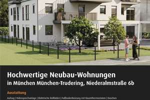 München! 3-ZKB EG-Whg. + 41 m² Hobbykeller und Süd/West-Garten! FBH, elektr. Rollläd., Videosprech.! – Niederalmstraße 6b, 81735 Neuperlach, München – Vorschaubild 2