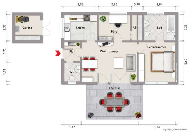 Grundriss Erdgeschoss (nicht m