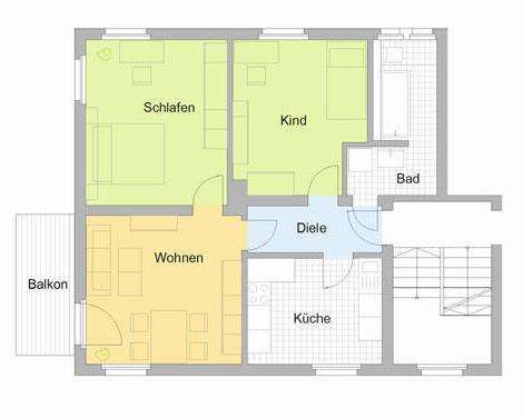 Wohnungsgrundriss EG links