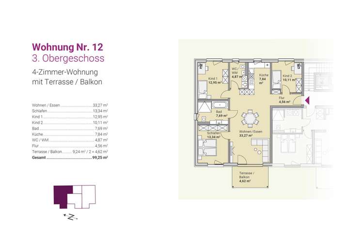 Grundriss Whg. Nr. 12