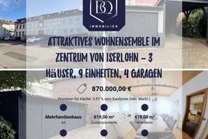 Attraktives Wohnensemble im Zentrum von Iserlohn – 3 Häuser, 9 Einheiten, 4 Garagen – Die vollständige Adresse der Immobilie erhältst du vom Anbieter., 58636 Iserlohn-Mitte, Iserlohn – Vorschaubild 1