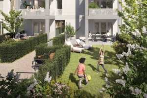 Neubau: Hochwertige 3-Zimmer-Erdgeschosswohnung mit großem Garten – Ulmenstraße 95, 40476 Düsseldorf – Vorschaubild 1