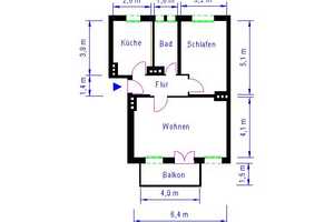 !!!Ideal für Senioren - ruhige 2-Raumwohnung mit Balkon!!! – Spielhagenstr. 64, 39110 Magdeburg – Vorschaubild 3