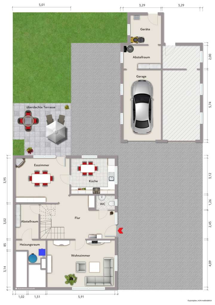 Grundriss Erdgeschoss (nicht m