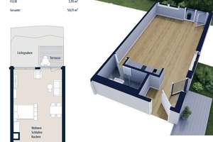 Größte möblierte Einheit: 51m² mit Süd/West-Terrasse | all-incl 1.521€ + Garage | Aubing A+ – Bodenseestr. 293, 81249 Aubing-Süd, München – Vorschaubild 9