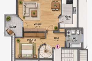 Moderne 2,5-Zimmer-Maisonettewohnung mit Galerie, Homeoffice-Bereich, Balkon und zwei Stellplätzen – Die vollständige Adresse der Immobilie erhältst du vom Anbieter., 74080 Böckingen, Heilbronn – Vorschaubild 12