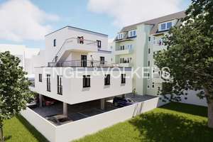 Modernes Neubau-Wohngebäude im Innenhof mit 3 Wohneinheiten