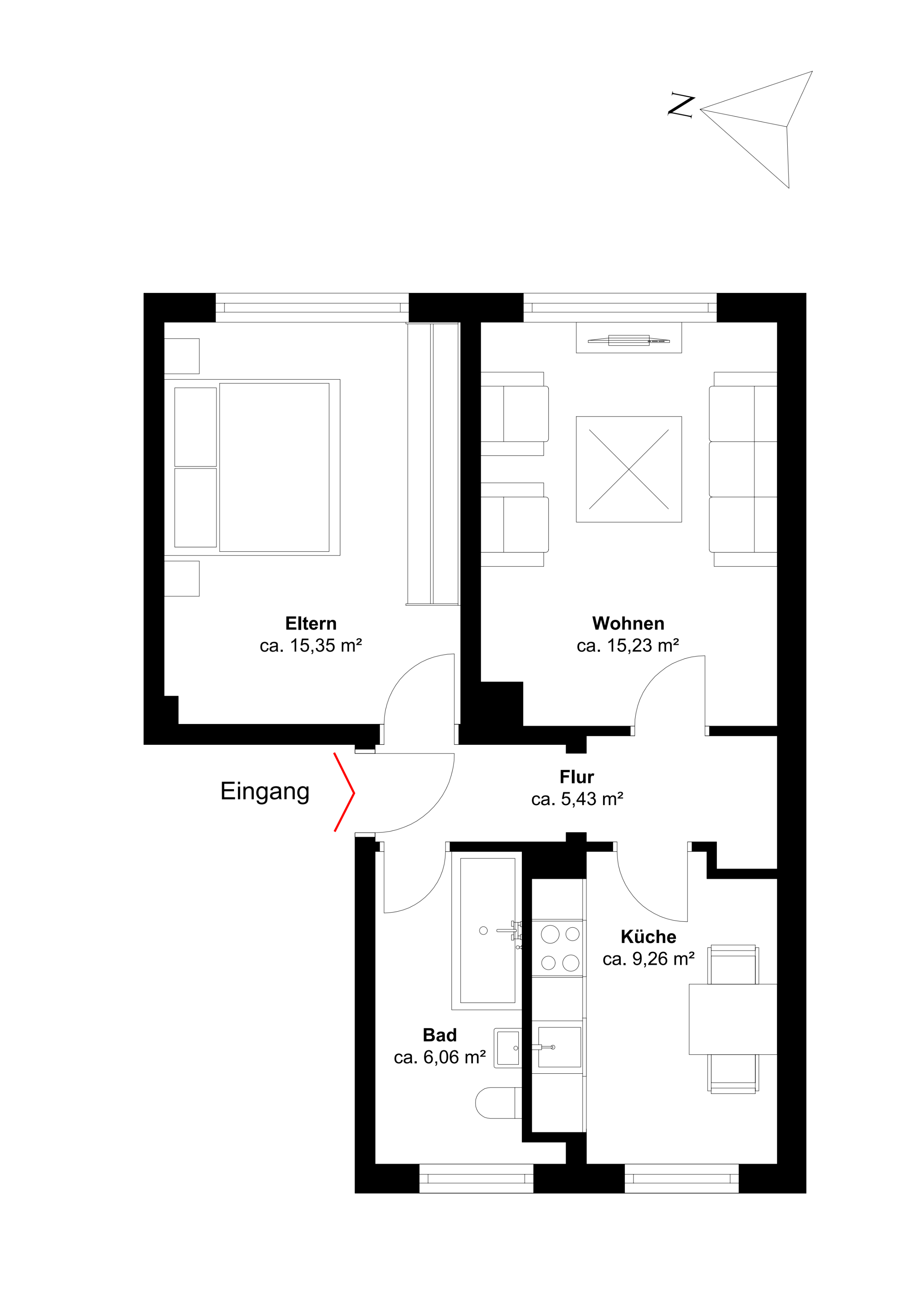 Eigentumswohnung Nr. 4 – Eigentumswohnung mit Potenzial in ländlicher Lage, Vorpommern Rügen Kreis – Bild 4