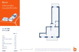 B26: 2-Zimmerwohnung (auch als DOPPEL-Apartment nutzbar)  im 3. OG mit 2 Balkonen – Die vollständige Adresse der Immobilie erhältst du vom Anbieter., 53129 Dottendorf, Bonn – Vorschaubild 4