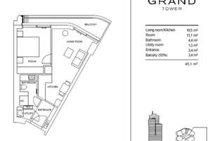 Grand Tower – Exklusive 2-Zimmer in der Dachgartenetage - Kapitalanlage – 60327 Gallus, Frankfurt am Main – Vorschaubild 9