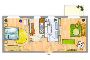 2-Zimmerwohnung mit Balkon in schöner Wohnlage – Ernst-Kamieth-Straße 24, 6886 Lutherstadt Wittenberg – Vorschaubild 2