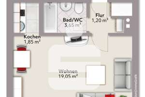 Modernes Wohnen in Bogenhausen: 1-Zimmer-Appartement mit Balkon – Die vollständige Adresse der Immobilie erhältst du vom Anbieter., 81677 Parkstadt, München – Vorschaubild 8