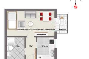 Tolle, zentrumsnahe 1-Zimmer-Wohnung mit Balkon – Augsburg – Vorschaubild 6