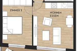 Sonnenverwöhnte 2-Zi-Wohnung mit Balkon, offener Markenküche und Tiefgaragenstellplatz – 44269 Schüren, Dortmund – Vorschaubild 7