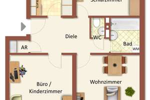 3-Zimmer-Wohnung 
mit 75 m² Wohnfläche 
und Südbalkon 
sofort zur Nutzung frei! – Die vollständige Adresse der Immobilie erhältst du vom Anbieter., 90449 Röthenbach West, Nürnberg – Vorschaubild 22