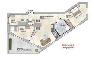 Wohnung Nr. 4 OG - 4 Zimmer - Neubauwohnung mit Balkon – Manzostraße 3, 80997 Allach, München – Vorschaubild 6