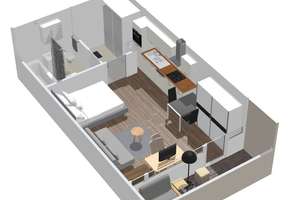Helles modernes Studio mit voll ausgestatteter Küche & Stellplatz – Fritz-Berne-Str. 54 54, 81241 Am Westbad, München – Vorschaubild 1