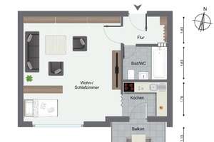 Sonniger Balkon & Stellplatz - Helle 1-Zimmer Wohnung - Nur 50m zur Lidl Zentrale – Die vollständige Adresse der Immobilie erhältst du vom Anbieter., 74206 Bad Wimpfen – Vorschaubild 7