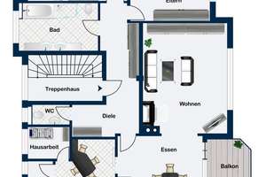 Großzügige 4-Zimmer-Wohnung mit Süd-Balkon, Kachelofen und Fußbodenheizung – voll möbliert – Die vollständige Adresse der Immobilie erhältst du vom Anbieter., 74078 Kirchhausen, Heilbronn – Vorschaubild 20