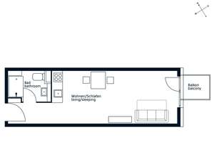 Zweitbezug mit Einbauküche und Balkon: modernes energie-effizientes 1-Zimmer-Appartment – Löwenberger Straße 1, 10315 Friedrichsfelde, Berlin – Vorschaubild 12