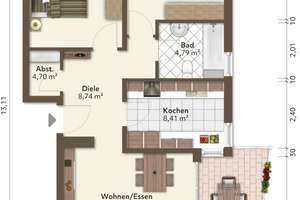 Tolle Wohnung in sehr guter Lage Jenas zu verkaufen – Die vollständige Adresse der Immobilie erhältst du vom Anbieter., 7749 Wenigenjena, Jena – Vorschaubild 7