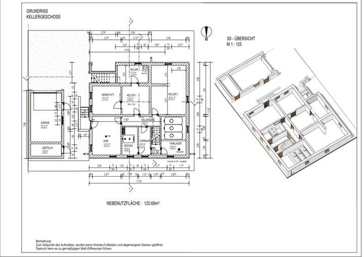 Grundriss EFH Portitz- Keller