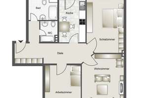 Erstbezug nach Renovierung - 3-Zimmer Wohnung mit Balkon im 3. OG in Kiel-Südfriedhof – Sophienblatt 81, 24114 Südfriedhof, Kiel – Vorschaubild 6