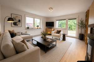 Charmante 2-Zimmer-Wohnung mit eigenem Garten, Terrasse und Garage in Helmstadt