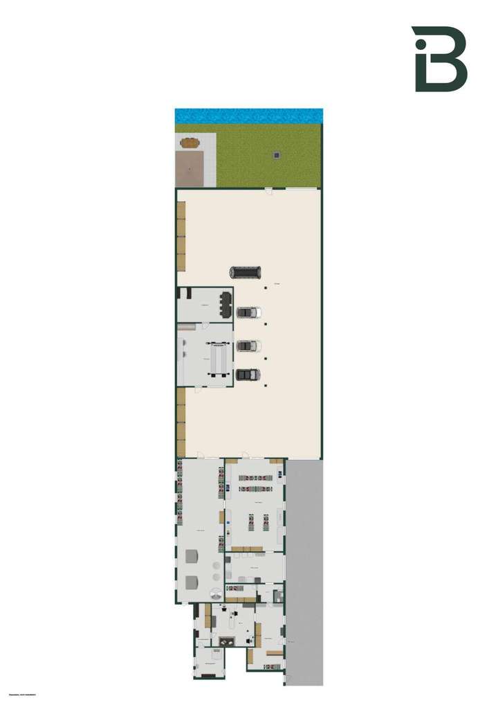 Erdgeschoß - Wäscherei & Halle