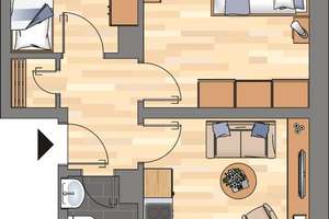 Zentral gelegene 2-Zimmer-Wohnung mit neuem Duschbad – Mellinghofer Straße 22, 46047 Bermensfeld, Oberhausen – Vorschaubild 2
