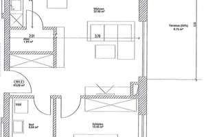 Neuwertige 2-Zimmer-Wohnung mit sonniger Terrasse und Gartenanteil – Die vollständige Adresse der Immobilie erhältst du vom Anbieter., 93059 Weichs, Regensburg – Vorschaubild 9