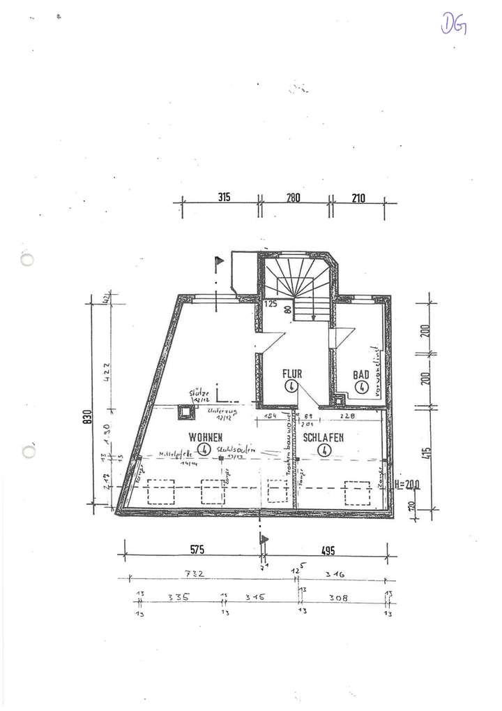 Grundriss ohne Dachboden