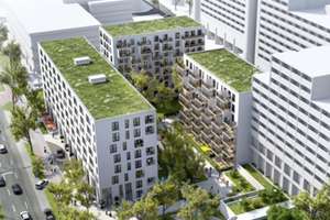 Schwabing, Leopoldstr. 204, Rückgebäude, möblierte 1 Zi.-Whg. mit Westbalkon, 6. OG, Bj. 2018 – Leopoldstraße 204, 80804 Neufreimann, München – Vorschaubild 1