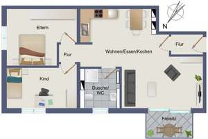 Grünwinkel: Moderne Wohnung mit EBK und Balkon – Durmersheimer Straße 84, 76185 Grünwinkel, Karlsruhe – Vorschaubild 7