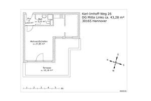 Ideal für Singles - helle 1,5 Zimmer-Wohnung mit Weitblick in Hannover -Vahrenwald. – Karl-Imhoff-Weg 26, 30165 Vahrenwald, Hannover – Vorschaubild 13