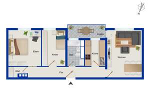 Sale-and-Lease-back: 3-Zimmer-Wohnung in zentraler Lage von Nürnberg-Neuselsbrunn – Die vollständige Adresse der Immobilie erhältst du vom Anbieter., 90471 Langwasser Nordwest, Nürnberg – Vorschaubild 6