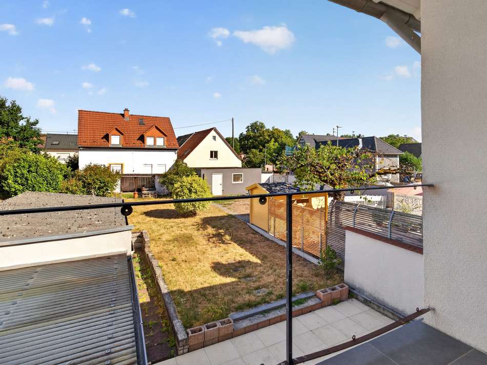 Blick in den Garten Balkon