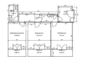 Tauschwohnung: Suchen 4 Zi. Wohnung, Altbau mit Balkon – Hiltenspergerstraße 35, 80798 Neuschwabing, München – Vorschaubild 1