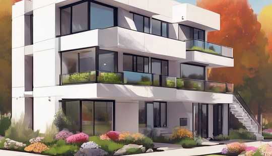 Bild von Neubau-Mehrfamilienhaus mit 3 großzügigen 3-Zimmer-Wohnungen